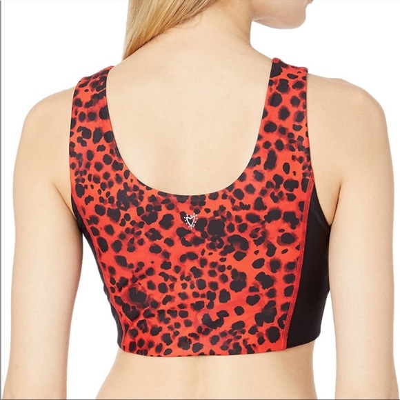 NEW Betsey Johnson Water Leopard Striped Longline Bra Poppy S - Picture 2 of 10